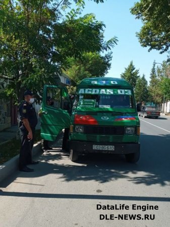 Ağdaşda tibbi maskadan istifadə etməyənlər cərimələndi - FOTO